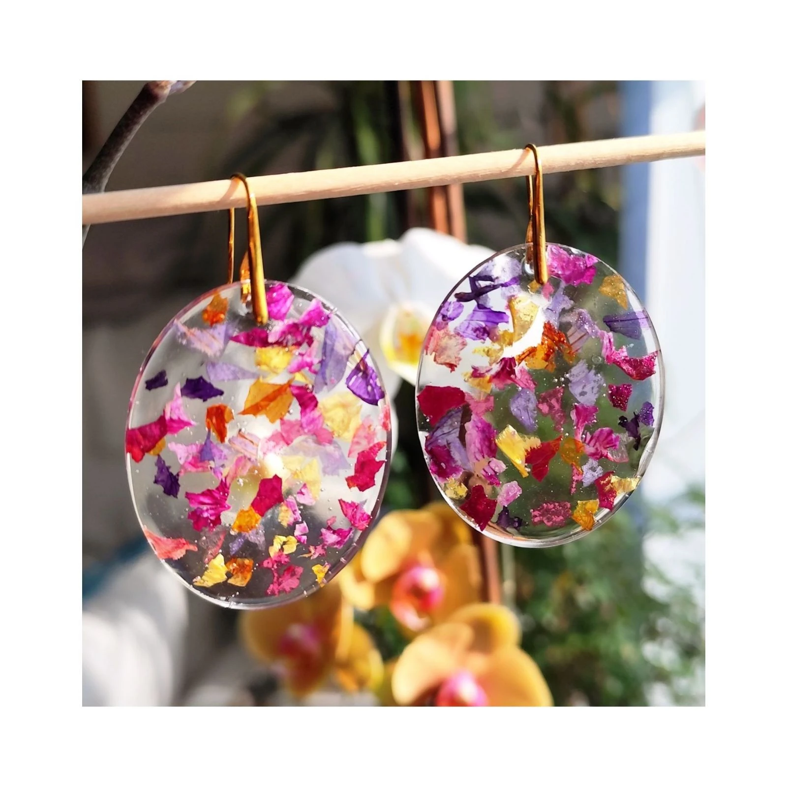 Pendientes #Pétalos de flores #XXL